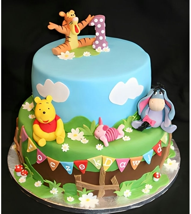 100 Acre Woods Friends Cake, Winnie The Pooh Cakes