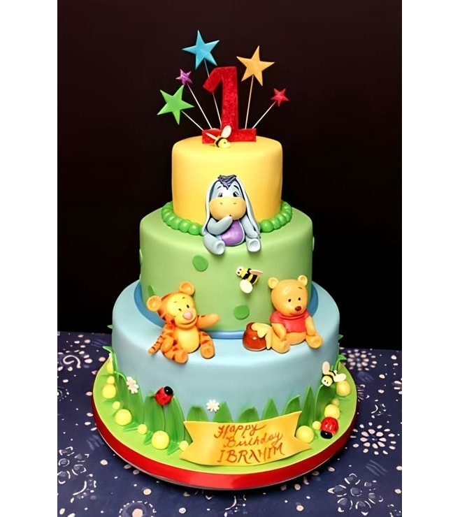 Winnie the Pooh & Friends Three Tiered Cake, Winnie The Pooh Cakes