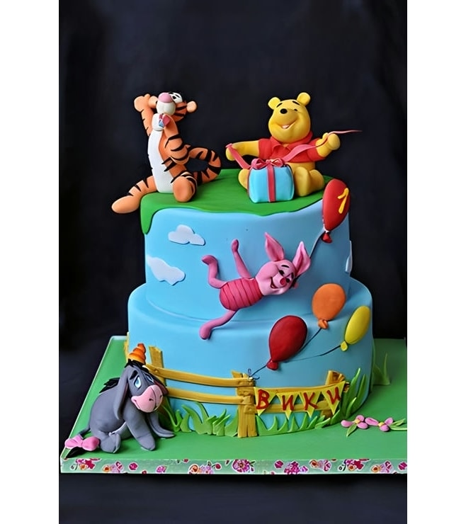 Winnie the Pooh & Friends Windy Day Tiered Cake, Winnie The Pooh Cakes