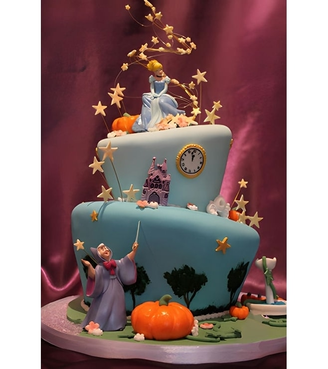 Cinderella's Fairy Godmother Spell Tiered Cake