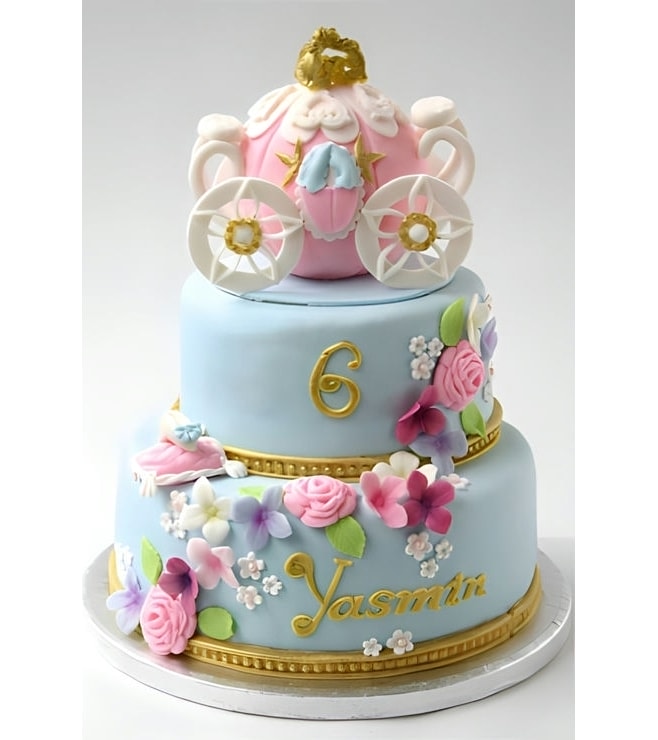 Cinderella's Marvelous Coach Ride Tiered Cake