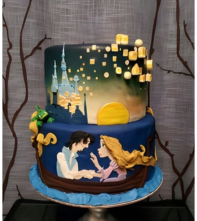 Tangled Lantern Lit Night Tiered Cake, Rapunzel Cakes