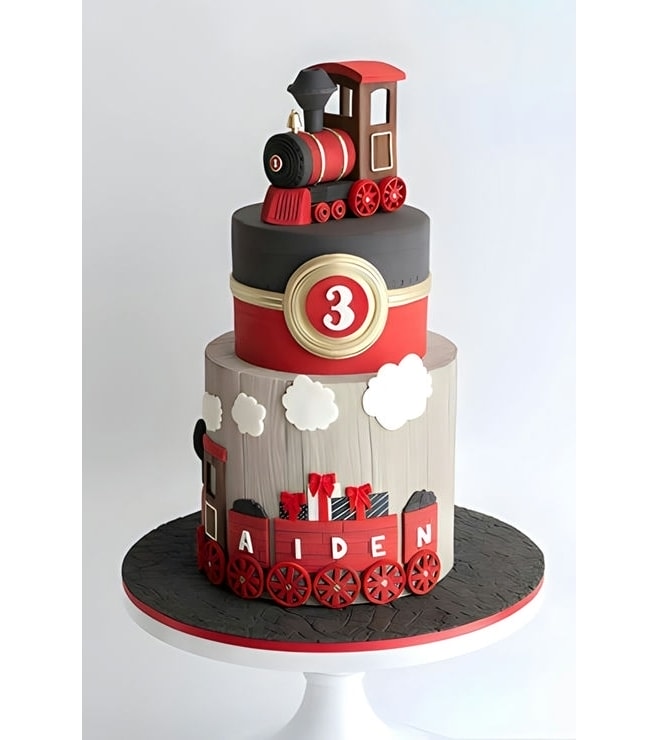 Red Gold Express Train Cake