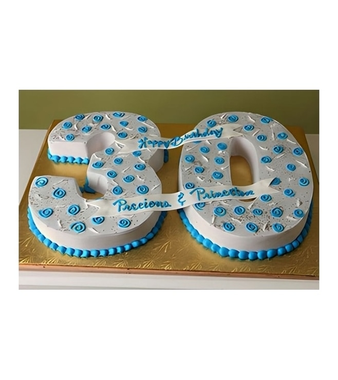 Honarary Blue Number Cake, Number Cakes