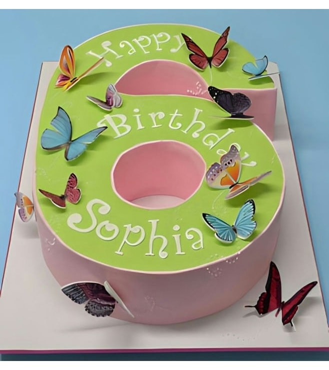 Tender Butterflies Number Cake, Occasion Cakes