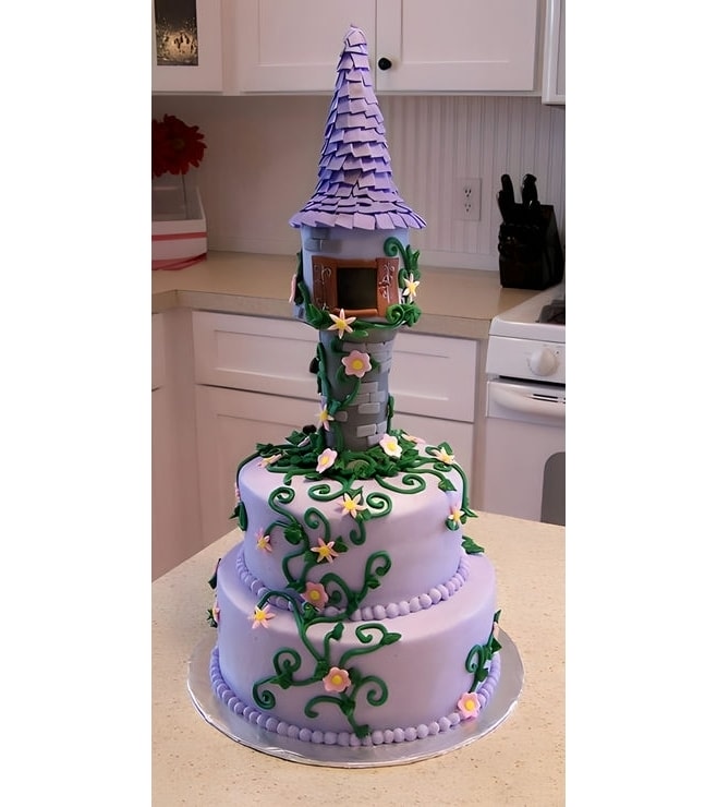 Rapunzel's Tower  Lavender Tiered Cake, Rapunzel Cakes