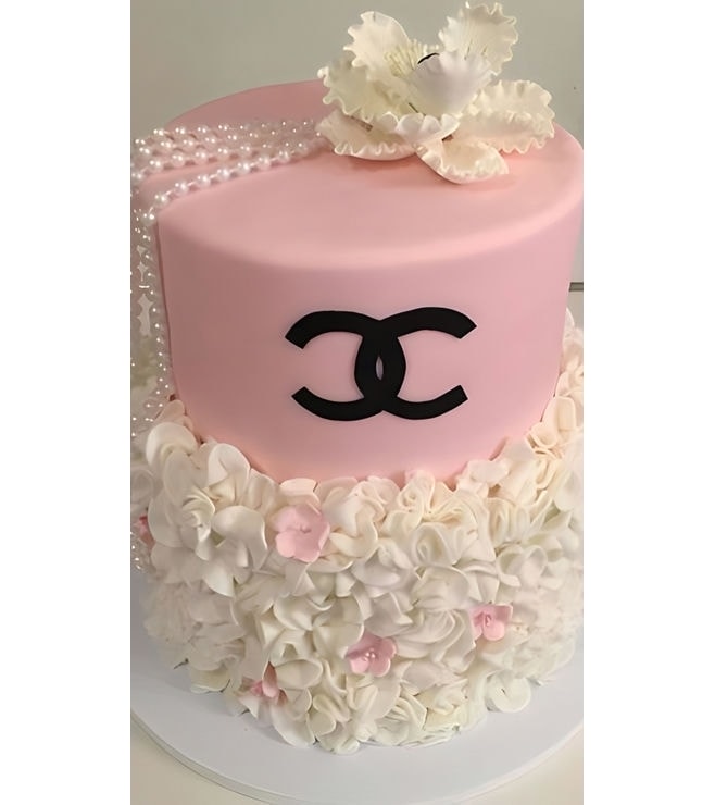 Chanel Rosette Tiered Cake, Chanel Cakes