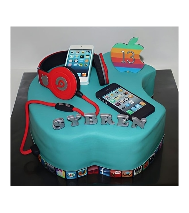 Apple & Beats Cake, Iphone Cakes