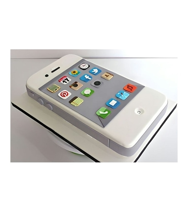 3D White iPhone Cake