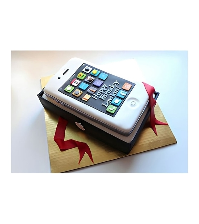 Pearl White iPhone Gift Cake, Iphone Cakes