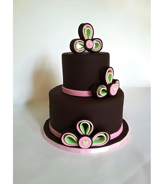 Black Fondant Bow Cake