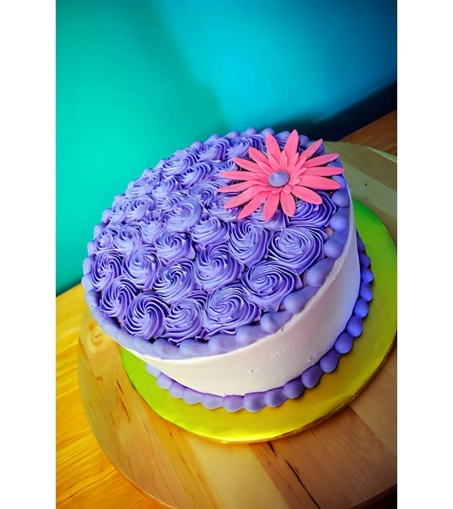 Lavendar Rossette Cake, Birthday Cakes