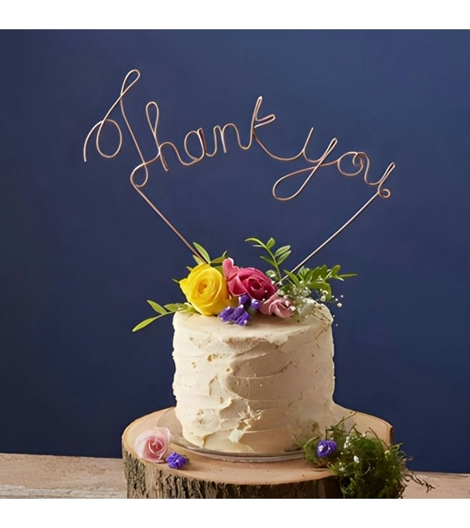 Thank You Wire Topper Cake