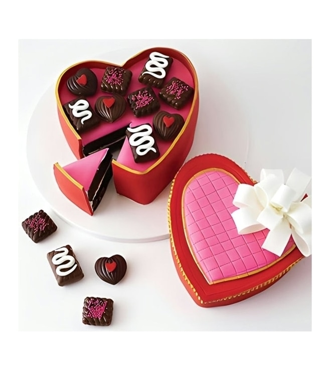 Candy Box Heart Shaped Cake