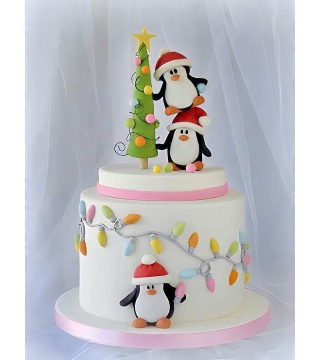 Penguins Christmas Tree Cake, Occasion Cakes