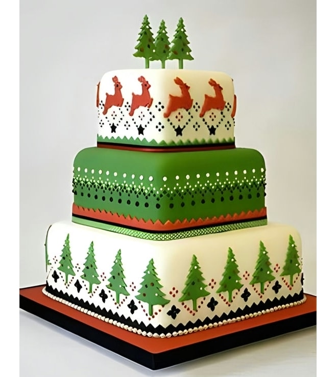 Traditional Christmas Sweater Tiered Cake