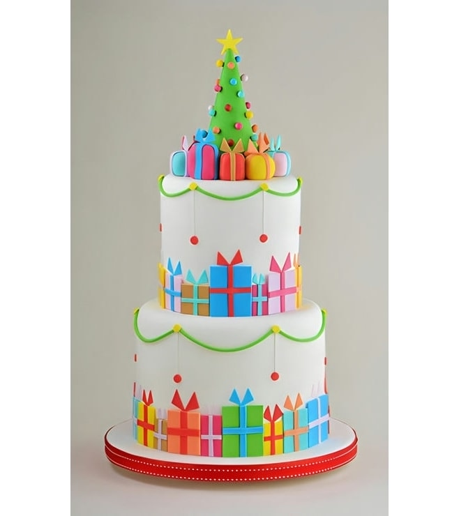 Christmas Morning Tiered Cake, Christmas Cakes