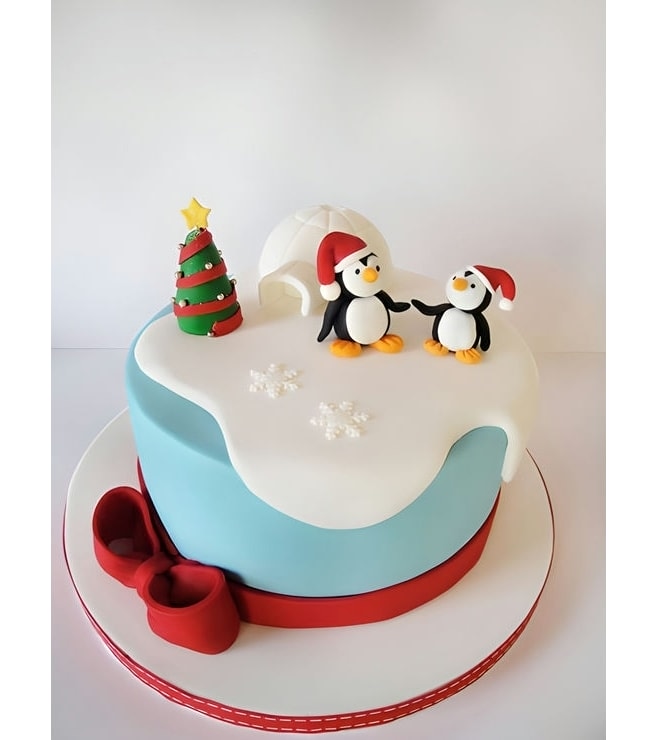 Penguin Friends Christmas Cake, Christmas Cakes