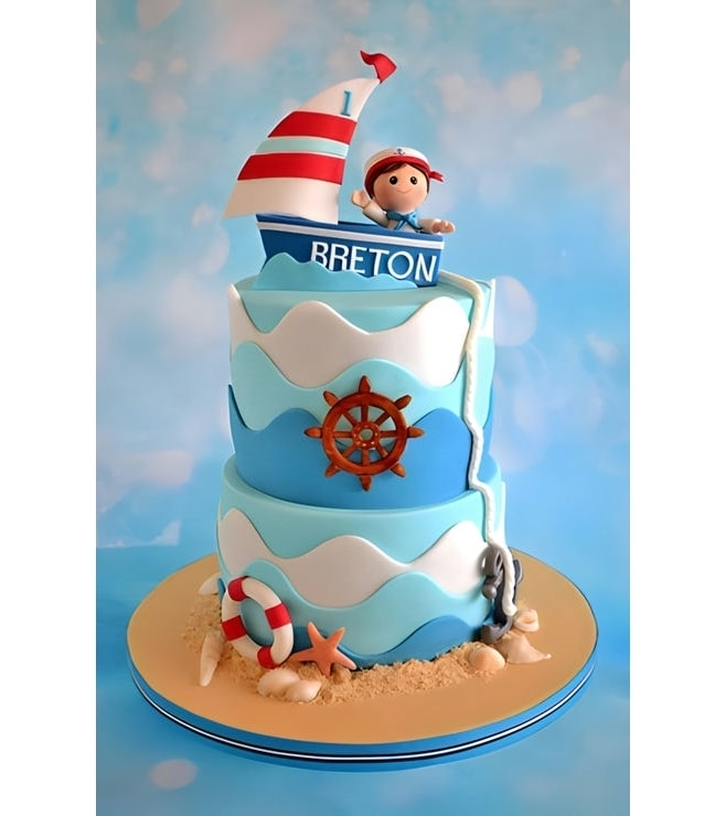 Captain on Deck Sailboat Cake