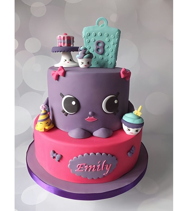 Purple Shopkins cake