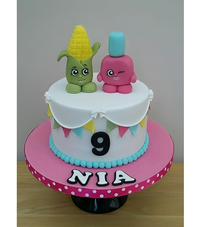 Shopkins Corny Cob & Polly Polish Cake, Shopkins Cakes