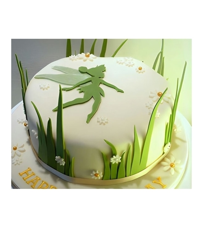 Tinkerbell Grass Silhouette Cake