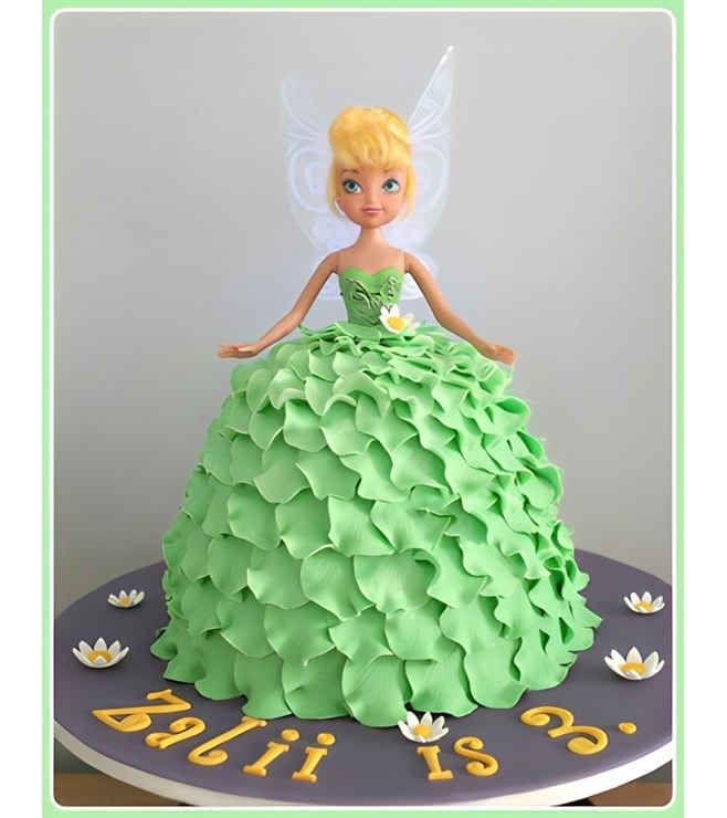 Tinkerbell Floral Green Dress Cake, Tinkerbell Cakes