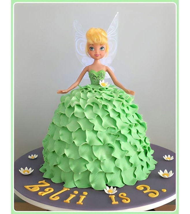 Tinkerbell Floral Green Dress Cake