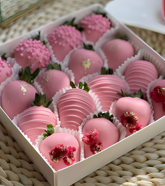 Baby Pink Dipped Strawberries