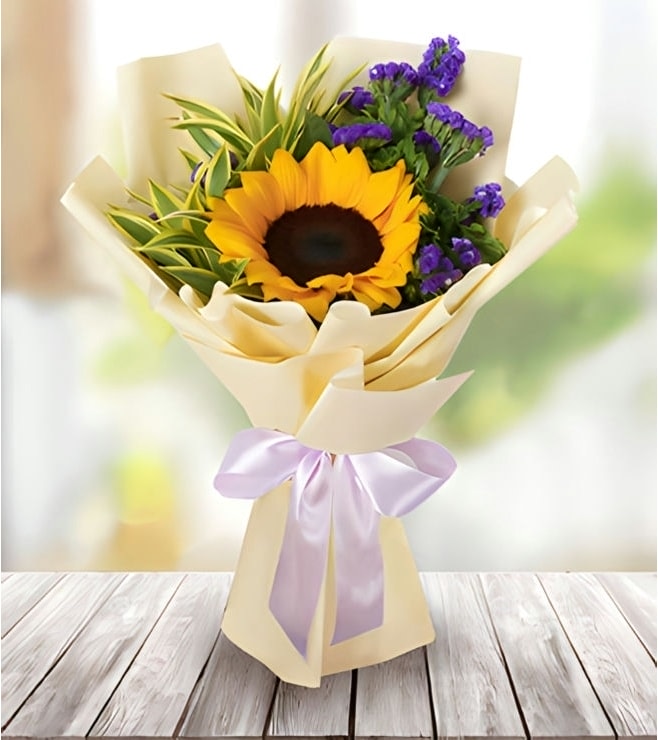 Beaming Sunflower Bouquet, Hand-Bouquets