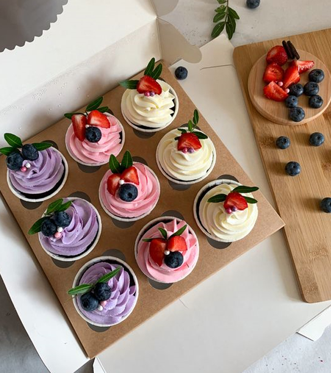 Berry Delicious Cupcakes - 9 Cupcakes, Valentine's Day