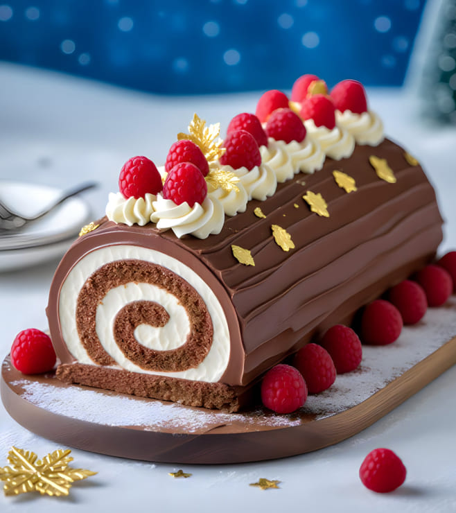 Berry Leaf Chocolate Log, Christmas Gifts