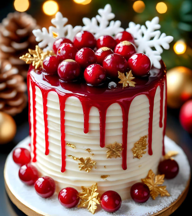 Berry Snowflake Velvet Drip, Christmas Gifts