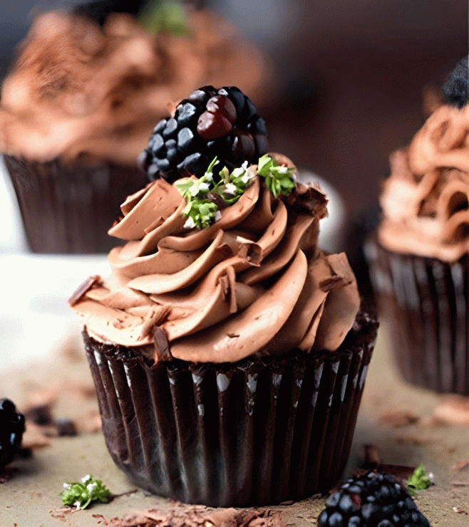 Blackberry Chocolate Cupcakes