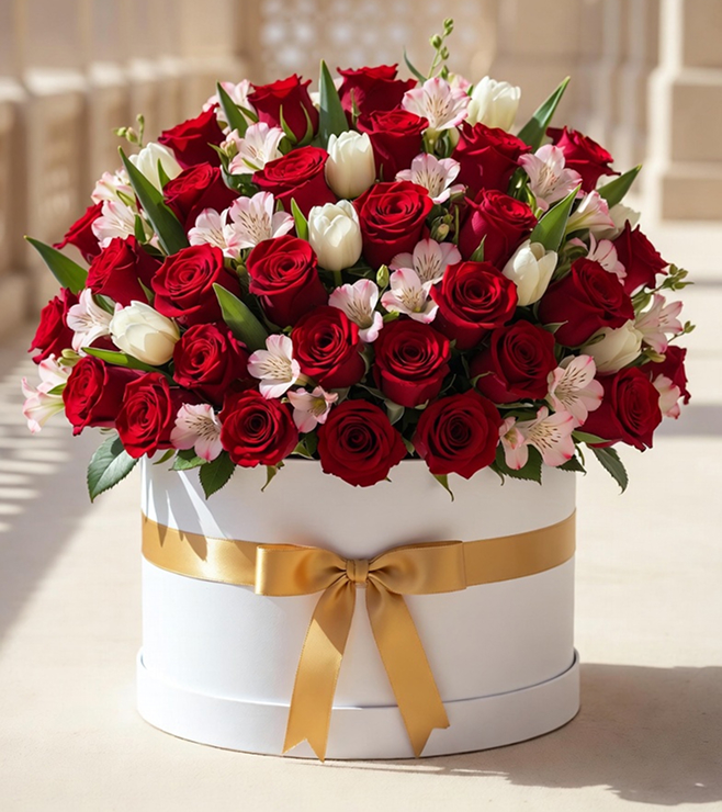 Blooming Eid Wishes Hatbox, Flowers