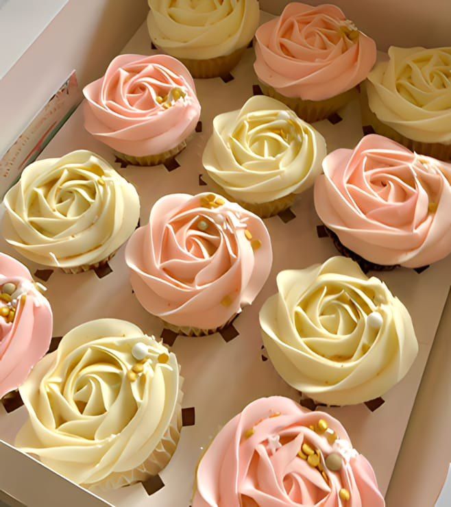 Blossoming Rose Cupcakes
