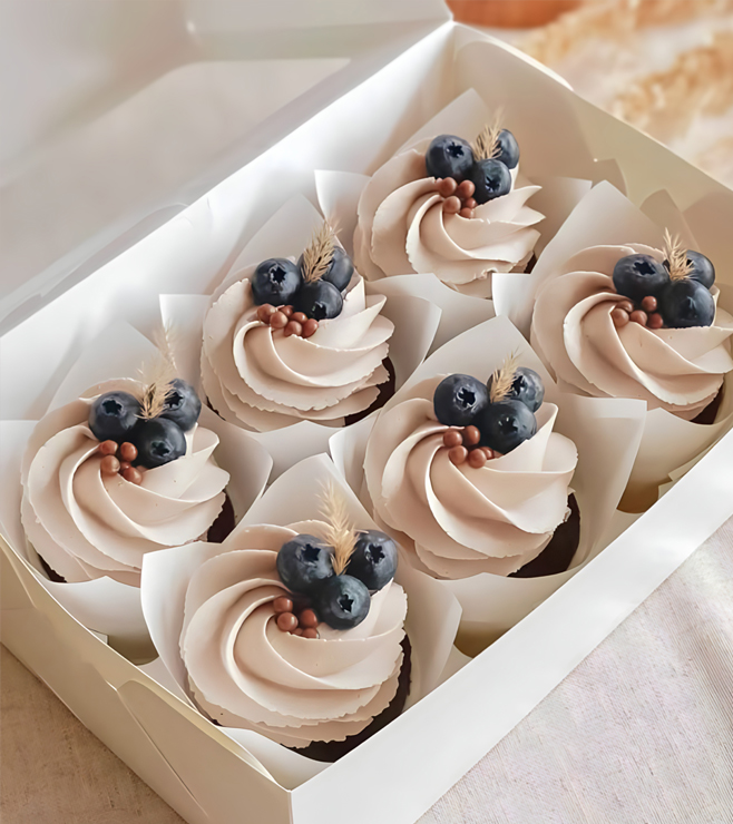 Blueberry Crowned Cupcakes