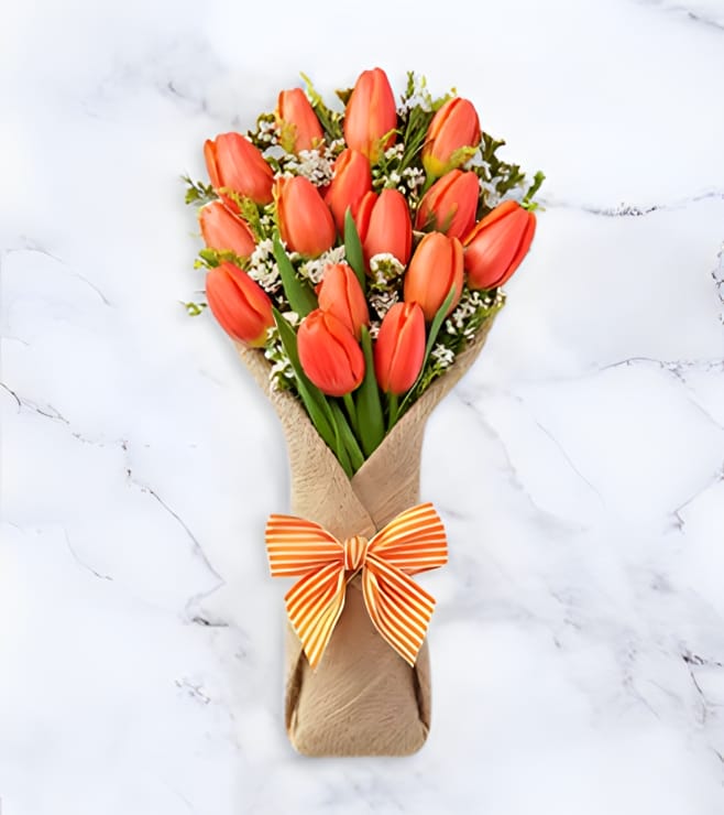 Bright Cheers Tulip Bouquet, Flowers