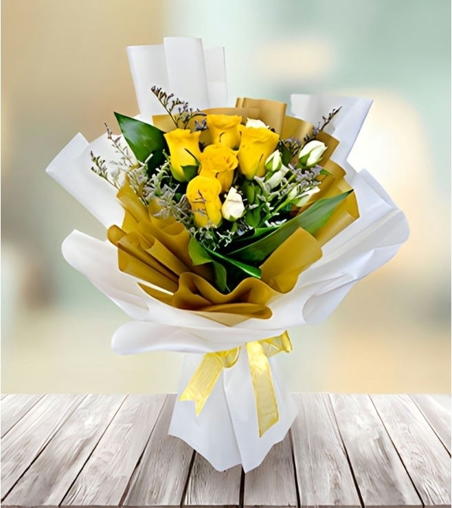 Bright & Cheery Rose Bouquet, Hand-Bouquets