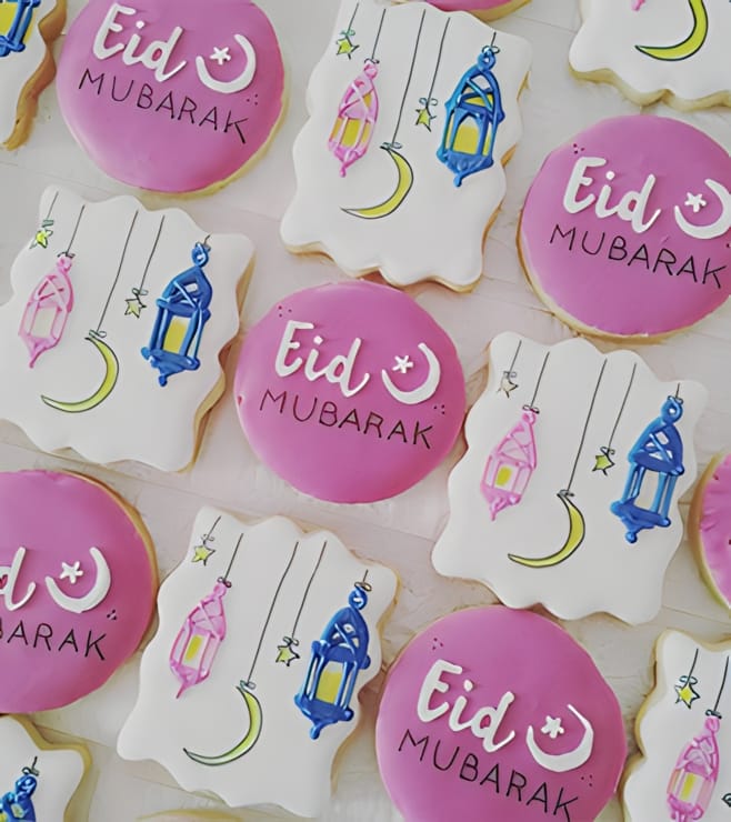 Bright Pink Eid 10 Cookies