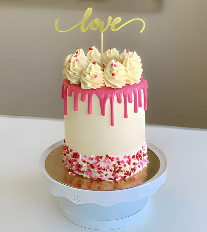Buttercream Love Mono Cake, Valentine's Day