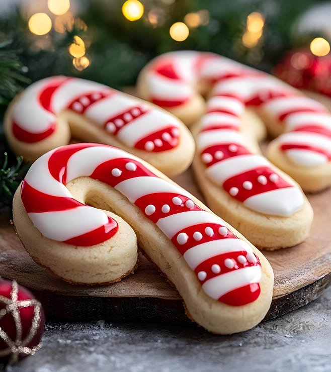 Candy Cane Butter Cookies, Christmas Gifts