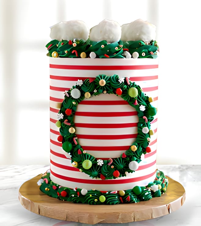 Candy Cane Wreath Cake, Christmas Cakes