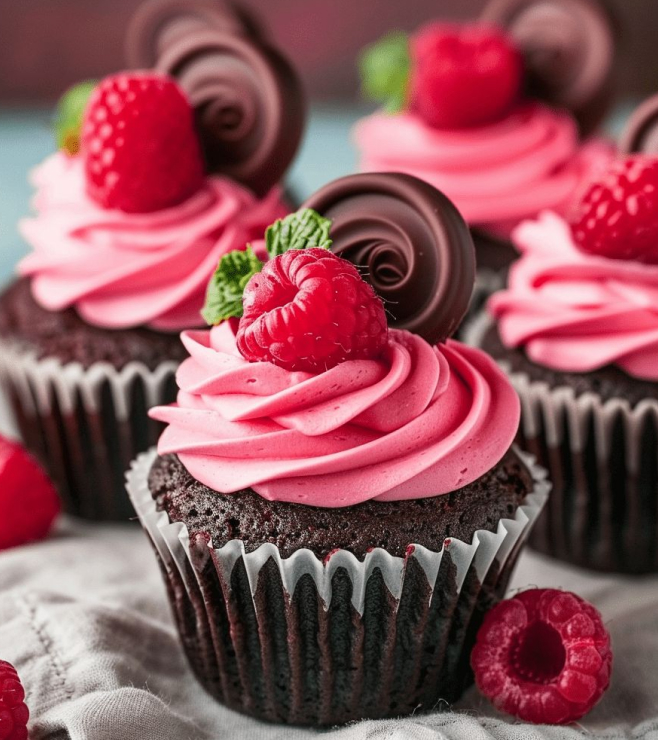 Choco-Raspberry Bliss Cupcakes