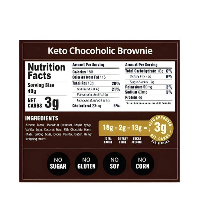 Keto Chocoholic Brownie By Broadway Bakery.