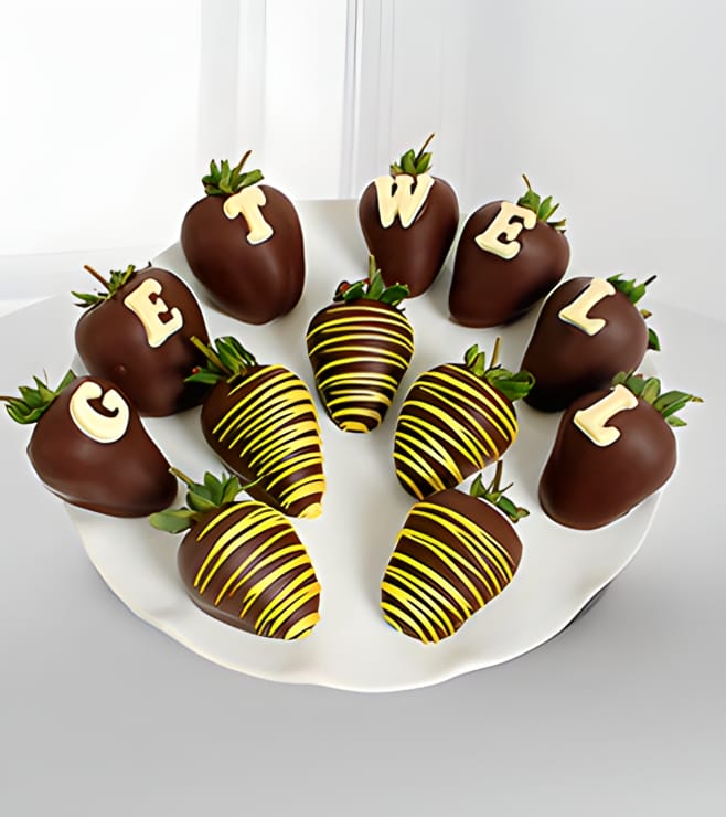 Chocolate Dipped Get Well Berry Gram, Chocolate Covered Strawberries