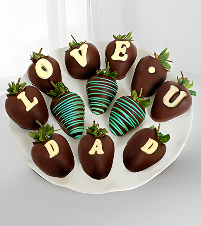 Chocolate Dipped Love U Dad Berry Gram, Chocolate Covered Strawberries