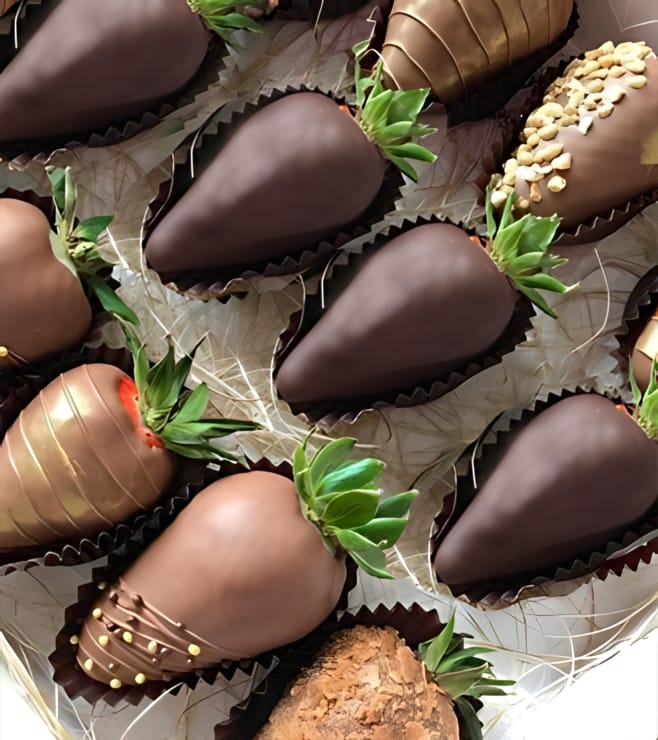 Chocolate & Gold Dipped Strawberries