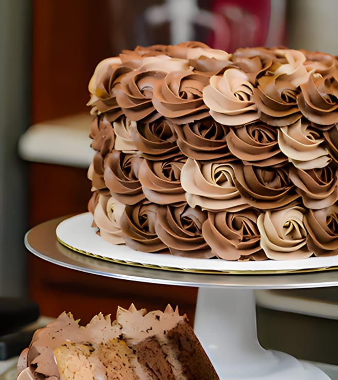 Chocolate Rosette Swirl Cake, Birthday Cakes