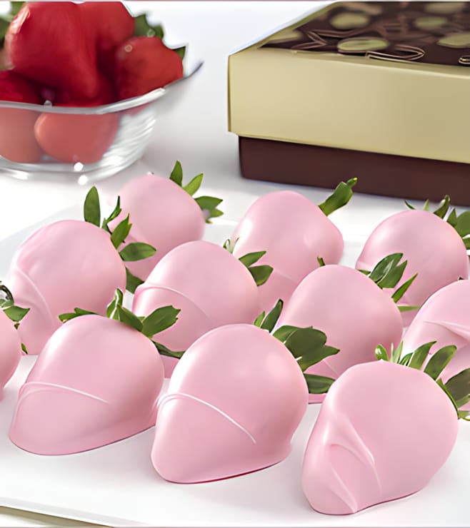 Classic Pink Dipped Strawberries